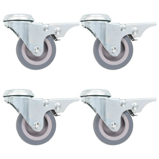Berkfield 24 pcs Bolt Hole Swivel Casters 50 mm