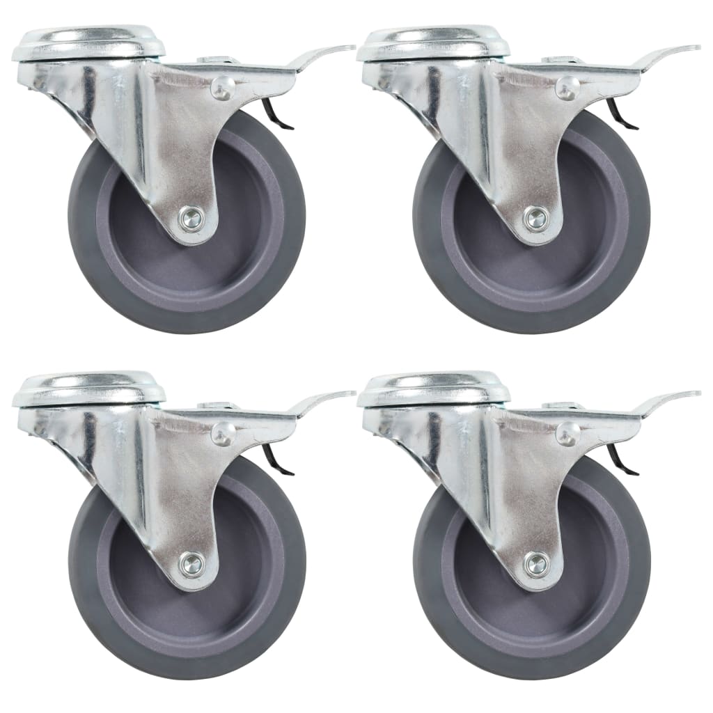 Berkfield 16 pcs Bolt Hole Swivel Casters 75 mm
