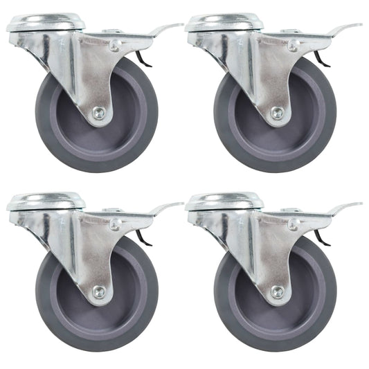 Berkfield 16 pcs Bolt Hole Swivel Casters 75 mm