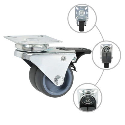 Berkfield 32 pcs Twin-wheel Swivel Casters 50 mm