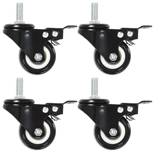 Berkfield 12 pcs Swivel Casters with Brakes 50 mm