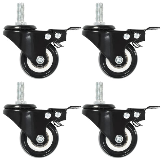 Berkfield 24 pcs Swivel Casters with Brakes 50 mm