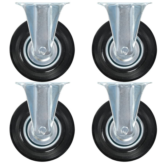 Berkfield 8 pcs Fixed Casters 125 mm