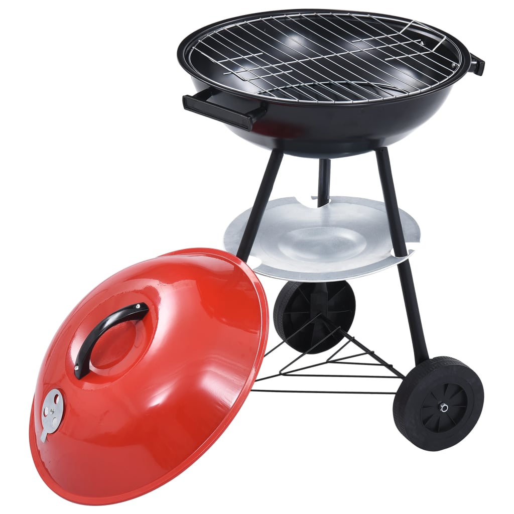 Berkfield Portable XXL Charcoal Kettle BBQ Grill with Wheels 44 cm