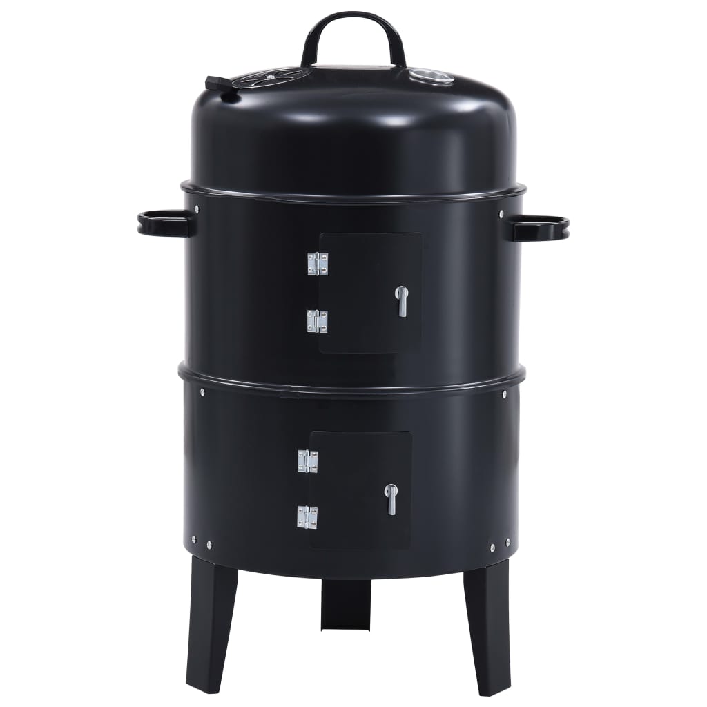 Berkfield 3-in-1 Charcoal Smoker BBQ Grill 40x80 cm
