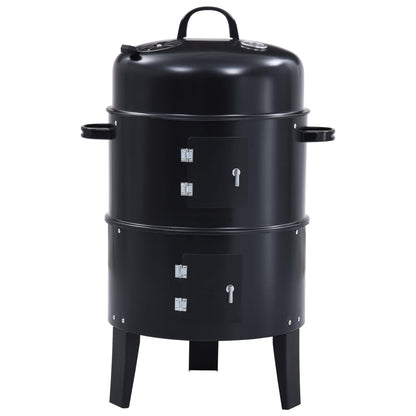 Berkfield 3-in-1 Charcoal Smoker BBQ Grill 40x80 cm