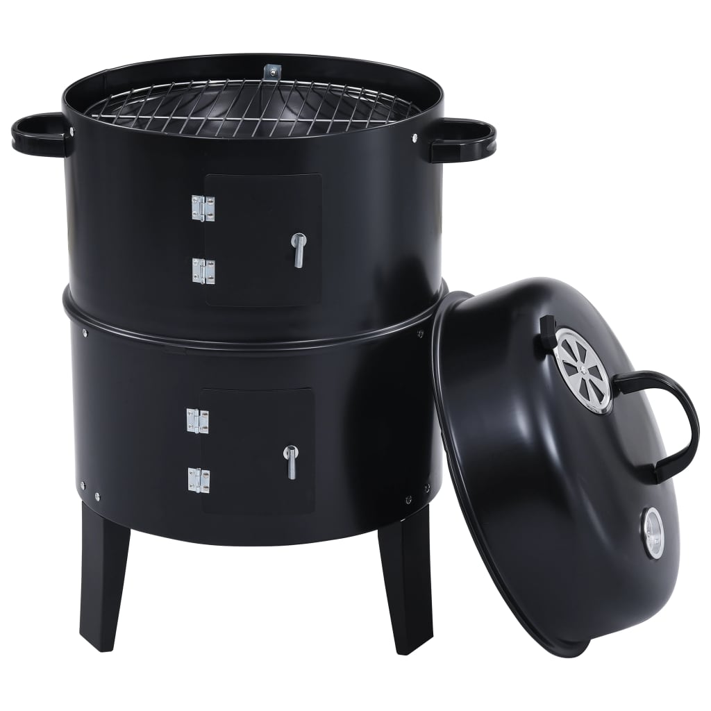 Berkfield 3-in-1 Charcoal Smoker BBQ Grill 40x80 cm
