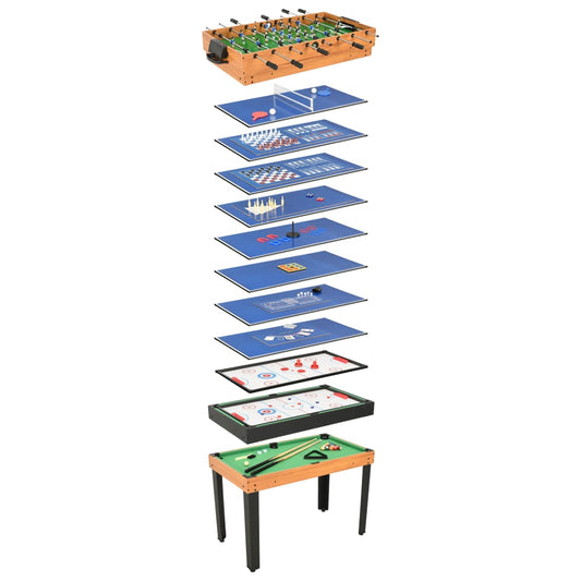 Berkfield 15-in-1 Multi Game Table 121x61x82 cm Maple