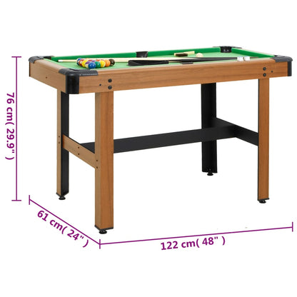 Berkfield 4 Feet Billiard Table 122x61x76 cm Brown