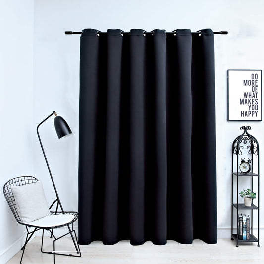 Berkfield Blackout Curtain with Metal Rings Black 290x245 cm