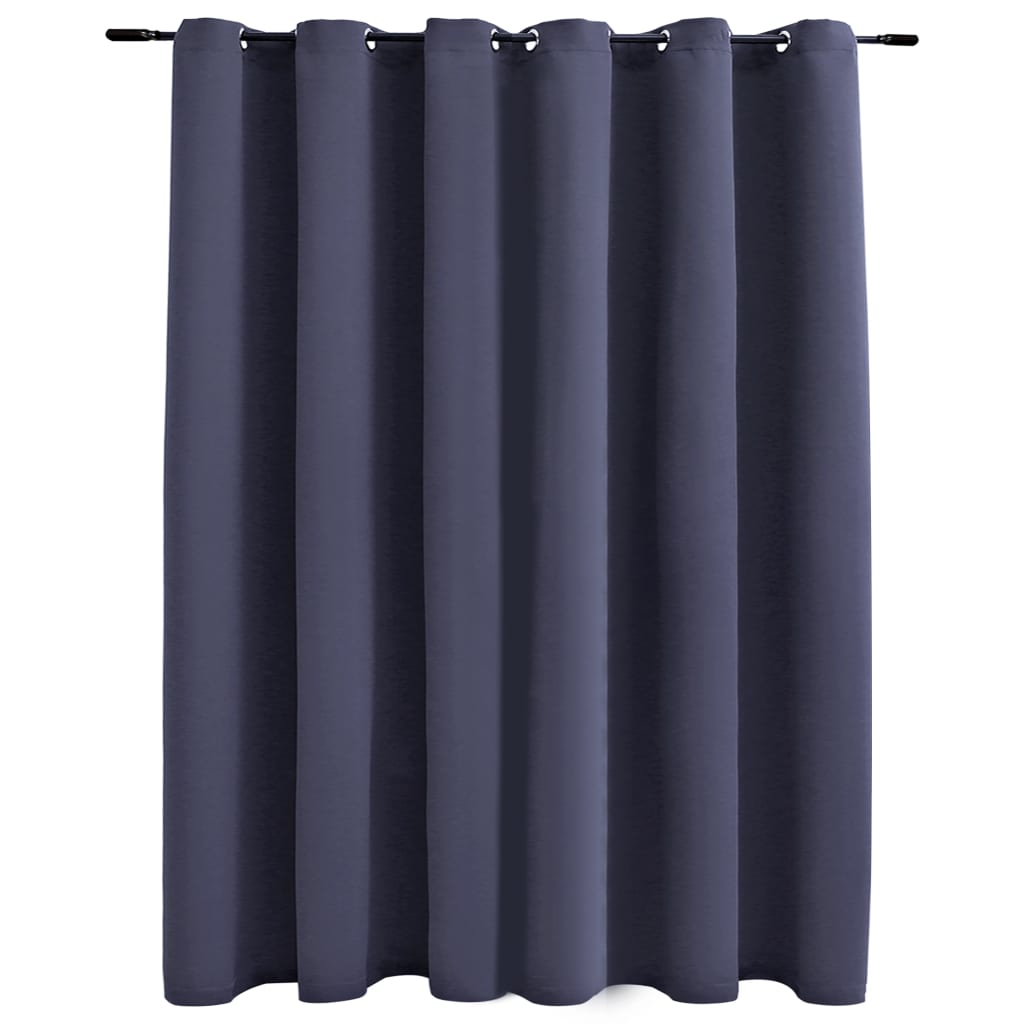 Berkfield Blackout Curtain with Metal Rings Anthracite 290x245 cm