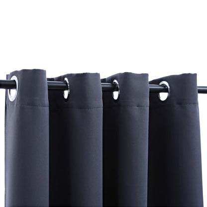 Berkfield Blackout Curtain with Metal Rings Anthracite 290x245 cm
