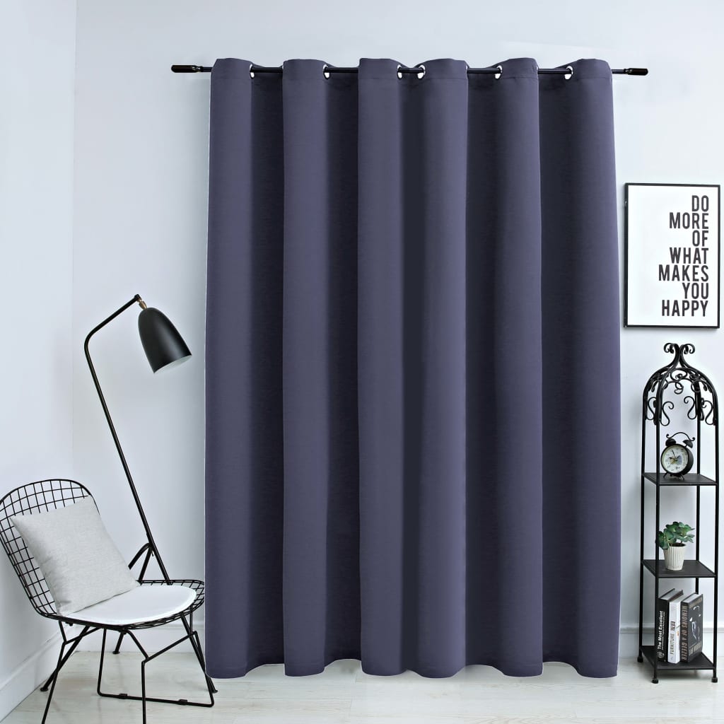 Berkfield Blackout Curtain with Metal Rings Anthracite 290x245 cm