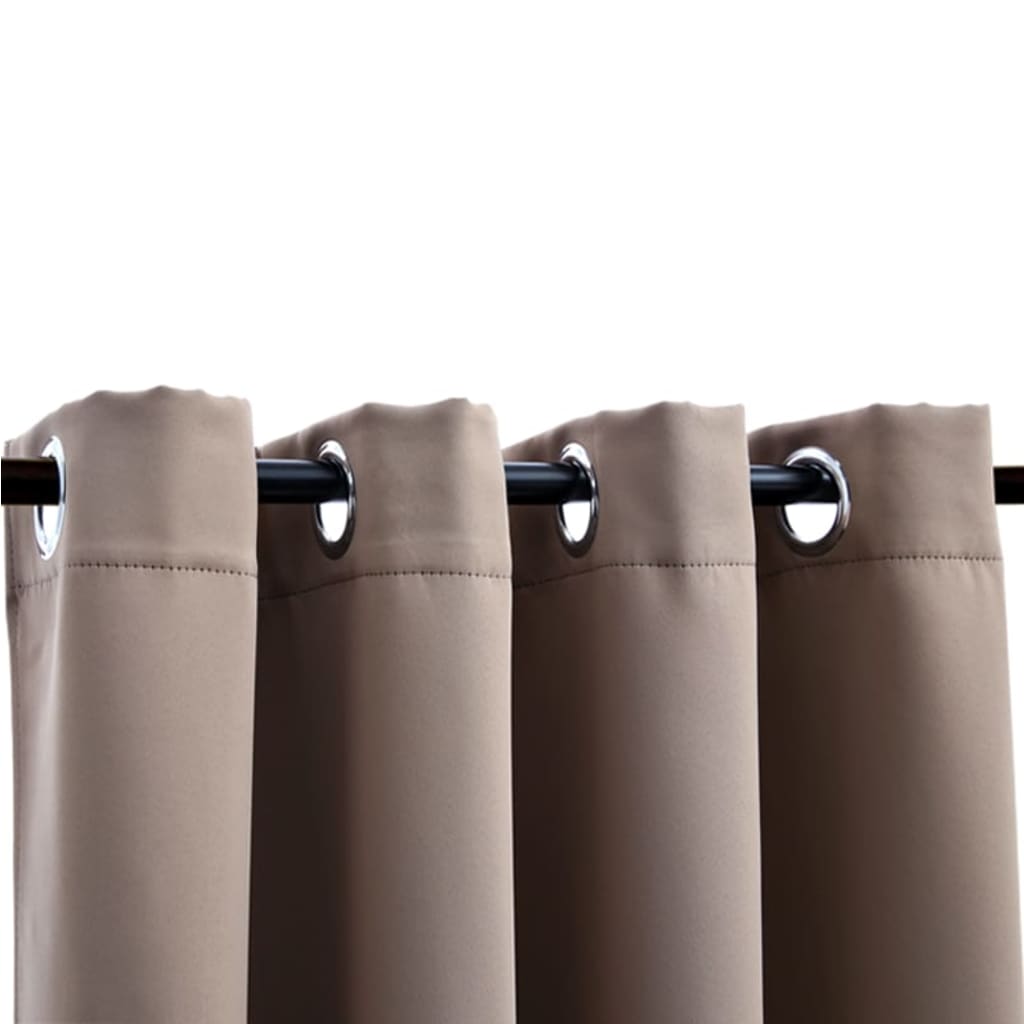 Berkfield Blackout Curtain with Metal Rings Taupe 290x245 cm