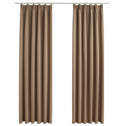 Berkfield Blackout Curtains with Hooks 2 pcs Taupe 140x245 cm