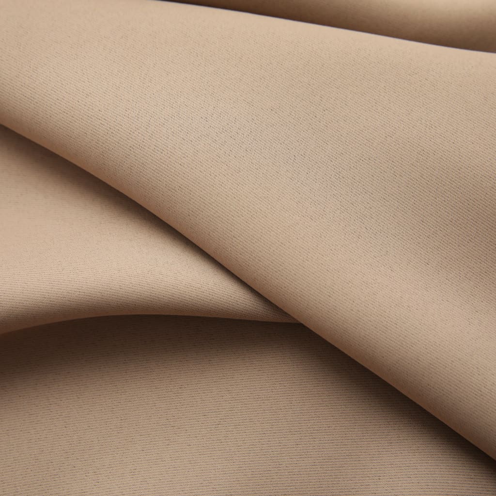 Berkfield Blackout Curtains with Hooks 2 pcs Taupe 140x245 cm