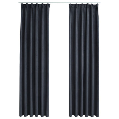 Berkfield Blackout Curtains with Hooks 2 pcs Anthracite 140x245 cm