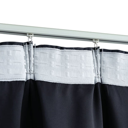 Berkfield Blackout Curtains with Hooks 2 pcs Anthracite 140x245 cm
