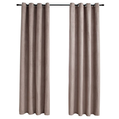 Berkfield Blackout Curtains with Metal Rings 2 pcs Taupe 140x225 cm