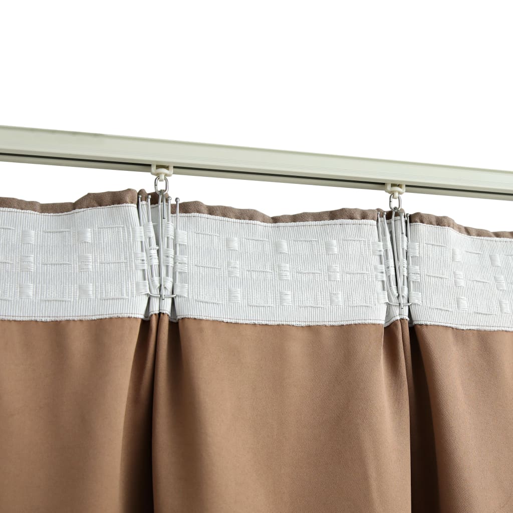 Berkfield Blackout Curtains with Hooks 2 pcs Taupe 140x225 cm