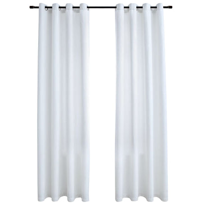Berkfield Blackout Curtains with Metal Rings 2 pcs Off White 140x175 cm