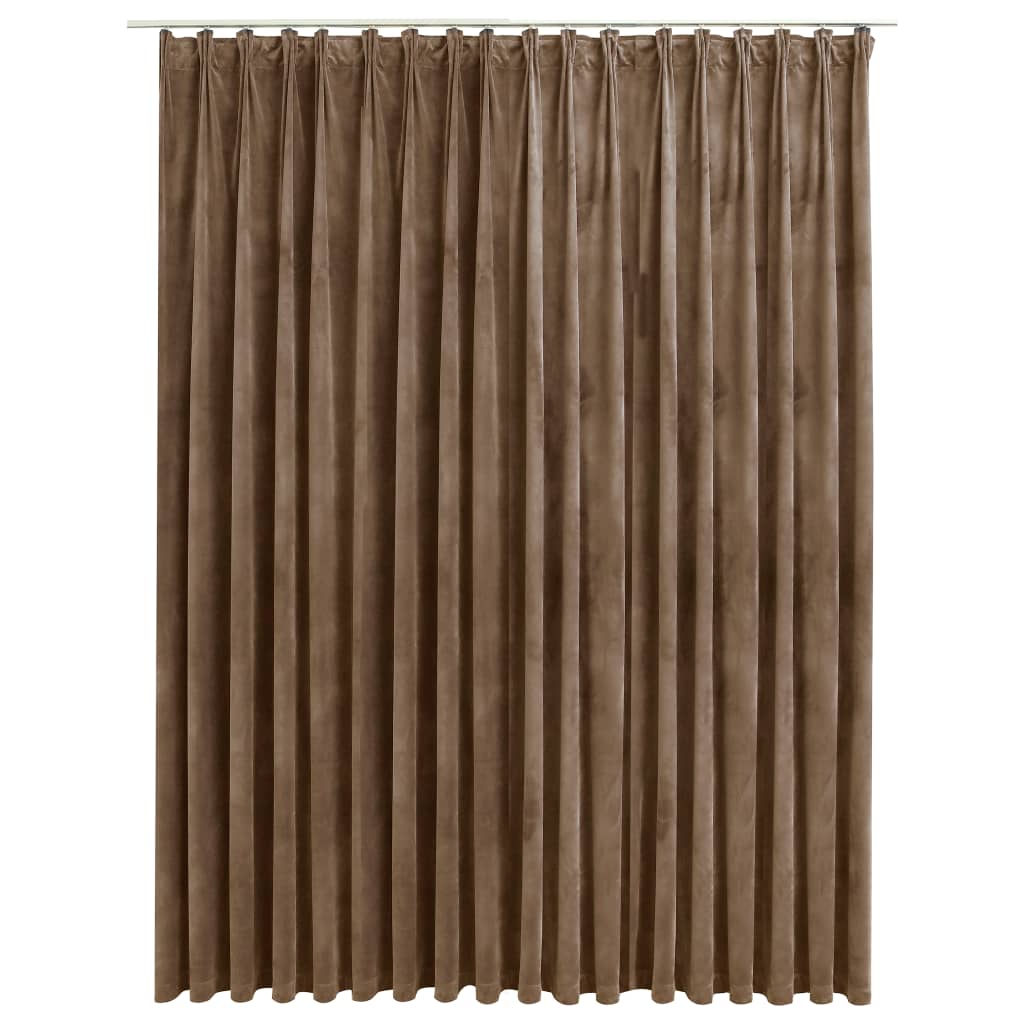 Berkfield Blackout Curtain with Hooks Velvet Beige 290x245 cm