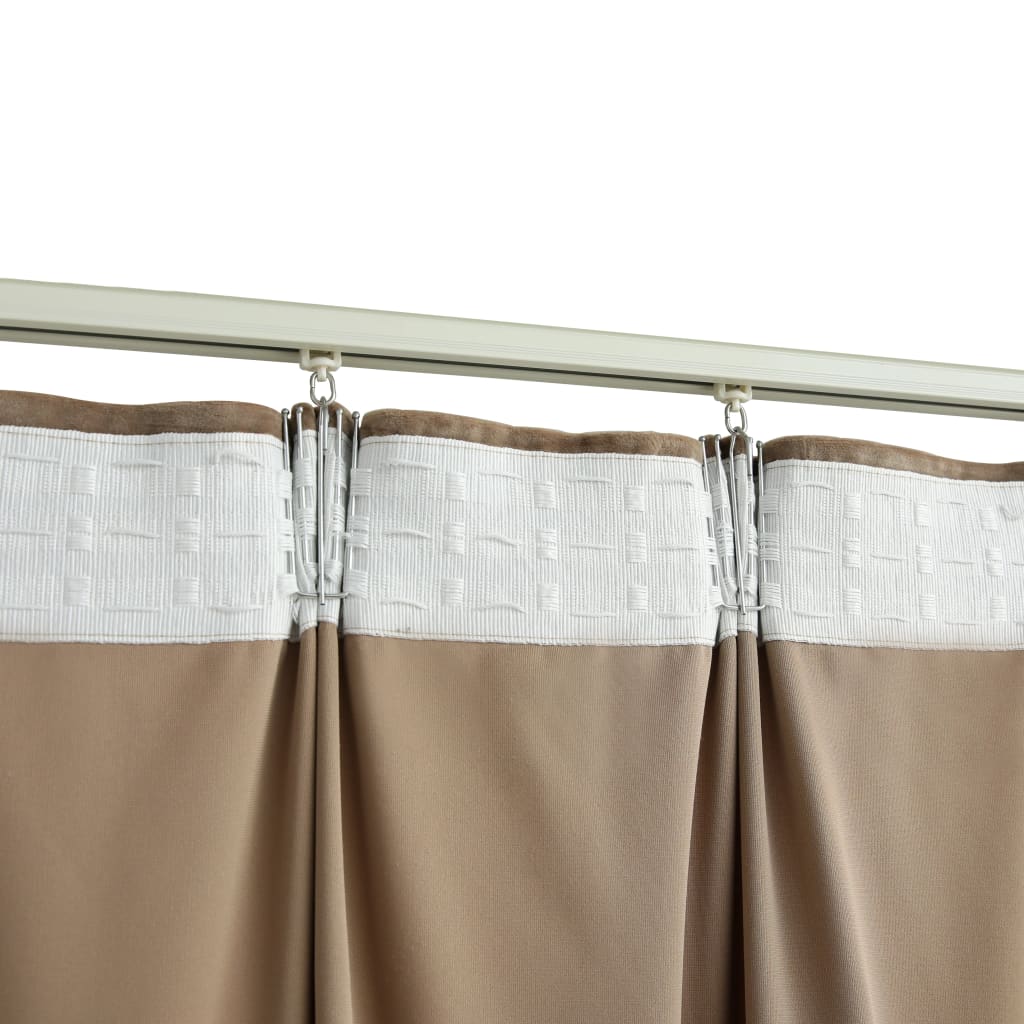 Berkfield Blackout Curtain with Hooks Velvet Beige 290x245 cm