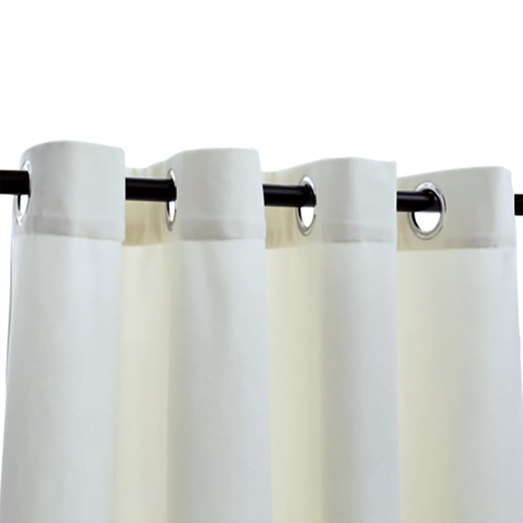 Berkfield Blackout Curtains with Rings 2 pcs Velvet Cream 140x225 cm