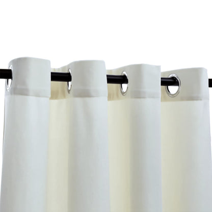 Berkfield Blackout Curtains with Rings 2 pcs Velvet Cream 140x225 cm