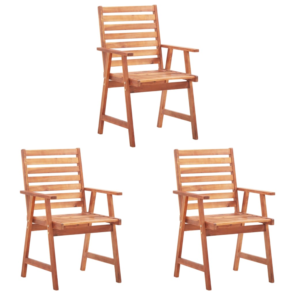 Berkfield Outdoor Dining Chairs 3 pcs Solid Acacia Wood