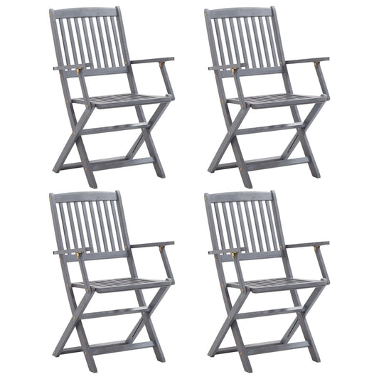 Berkfield Folding Outdoor Chairs 4 pcs Solid Acacia Wood