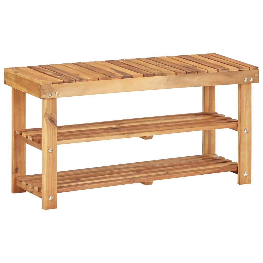 Berkfield Shoe Rack 90x32x46 cm Solid Acacia Wood
