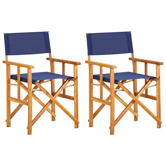 Berkfield Director's Chairs 2 pcs Solid Acacia Wood Blue