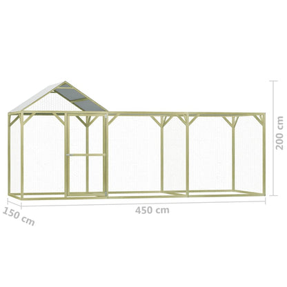 Berkfield Chicken Cage 4.5x1.5x2 m Impregnated Pinewood