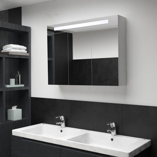 Berkfield LED Bathroom Mirror Cabinet 88x13x62 cm