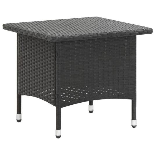 Berkfield Tea Table Black 50x50x47 cm Poly Rattan