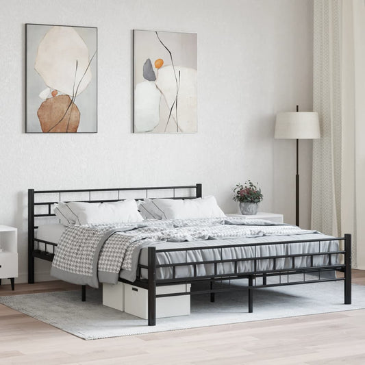 Berkfield Bed Frame Black Steel 160x200 cm