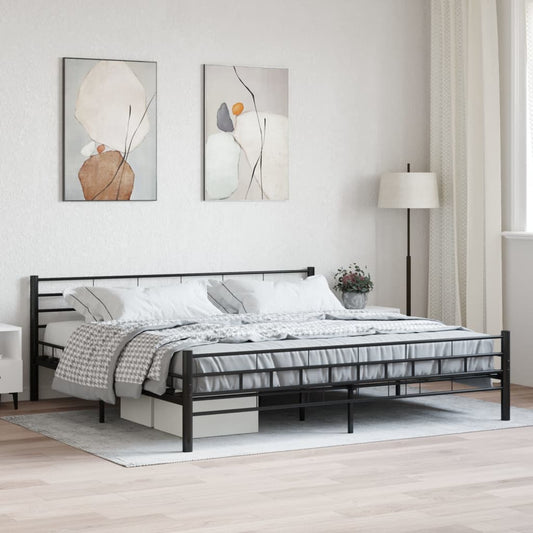 Berkfield Bed Frame Black Steel 180x200 cm 6FT Super King