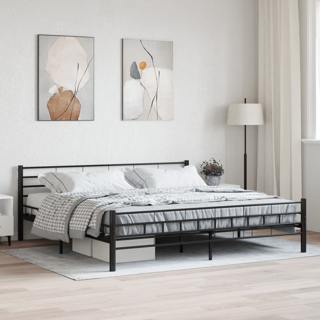 Berkfield Bed Frame Black Steel 200x200 cm