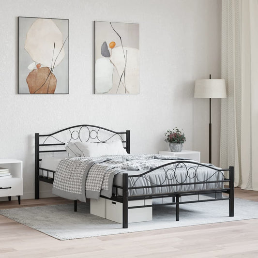 Berkfield Bed Frame Black Steel 120x200 cm