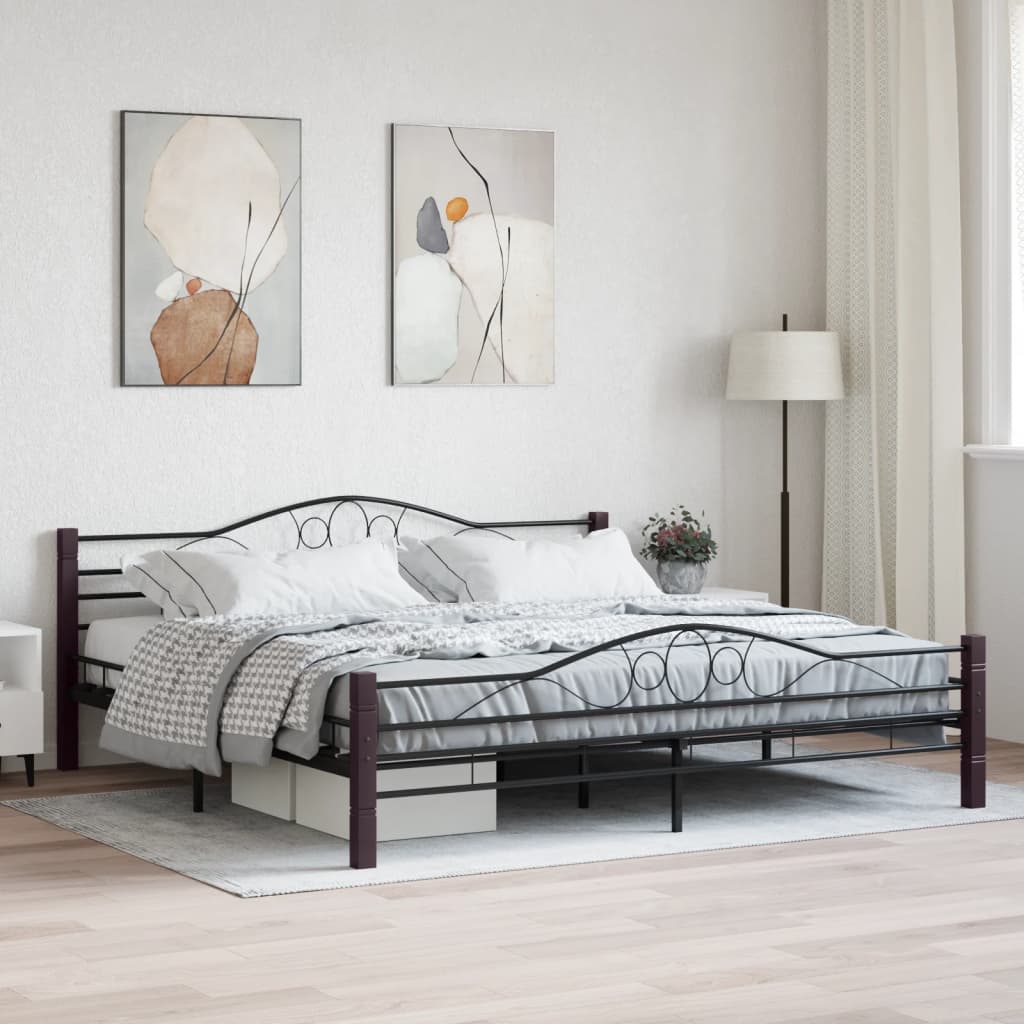 Berkfield Bed Frame Black Metal 180x200 cm 6FT Super King