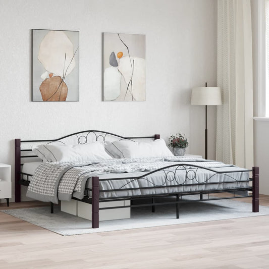 Berkfield Bed Frame Black Metal 180x200 cm 6FT Super King