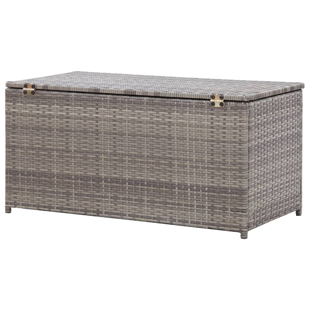 Berkfield Garden Storage Box Poly Rattan 100x50x50 cm Grey