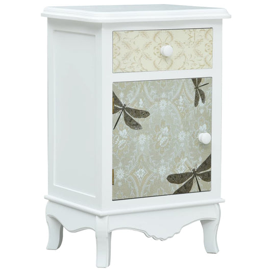 Berkfield Bedside Cabinet White and Grey 40x30x62 cm MDF