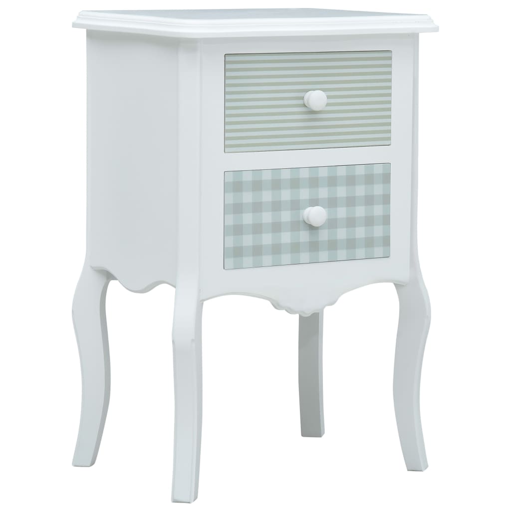 Berkfield Bedside Cabinet White and Grey 43x32x65 cm MDF