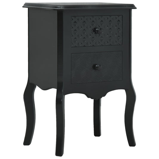Berkfield Bedside Cabinet Black 43x32x65 cm MDF