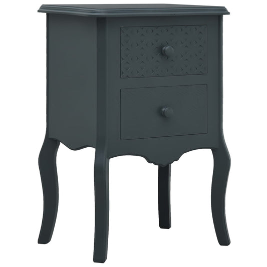 Berkfield Bedside Cabinet Grey 43x32x65 cm MDF