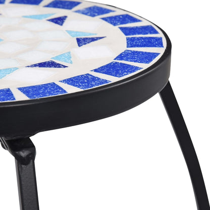 Berkfield Mosaic Tables 3 pcs Blue and White Ceramic