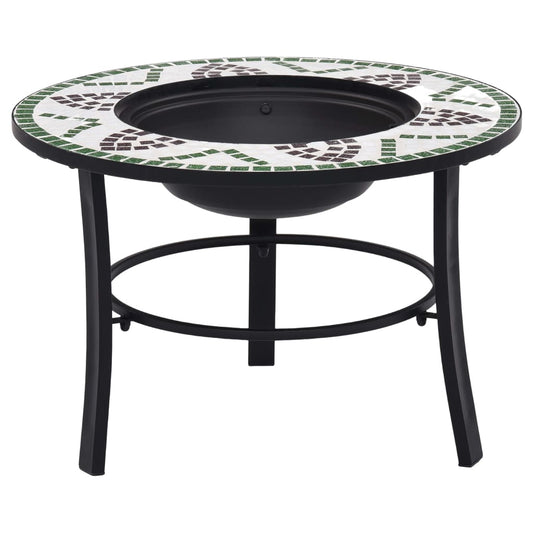 Berkfield Mosaic Fire Pit Green 68cm Ceramic