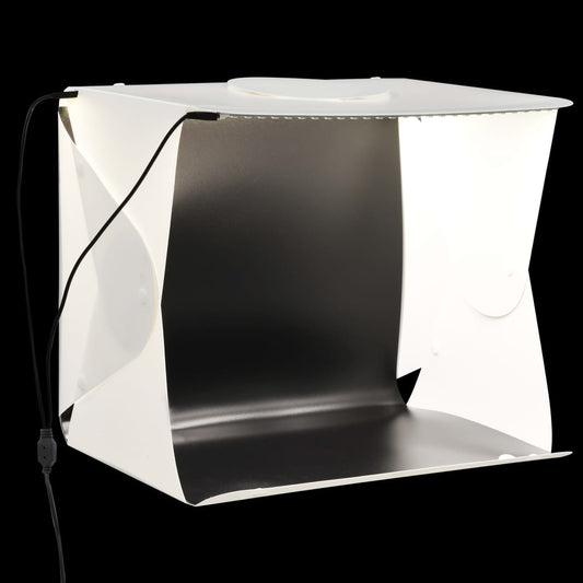 Berkfield Folding LED Photo Studio Light Box 40x34x37 cm Plastic White